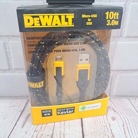 DEWALT Other - DeWALT 10' Kevlar Reinforced Braided Charger Cable for Android Micro-USB NIB